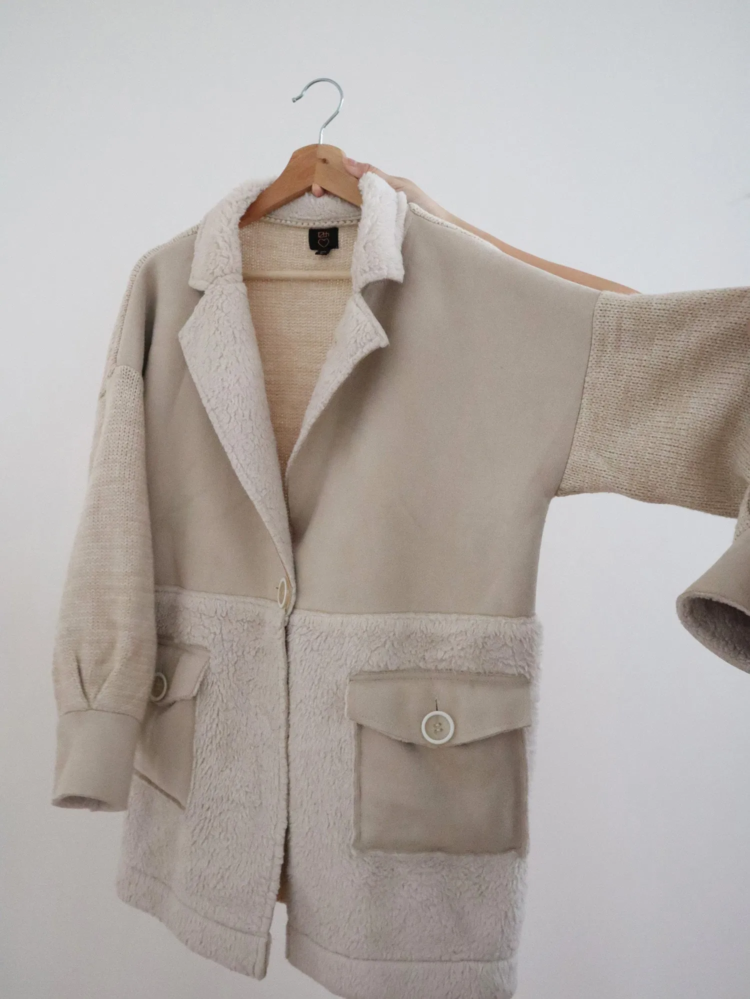 12th Tribe Knit Shearling Jacket (M)