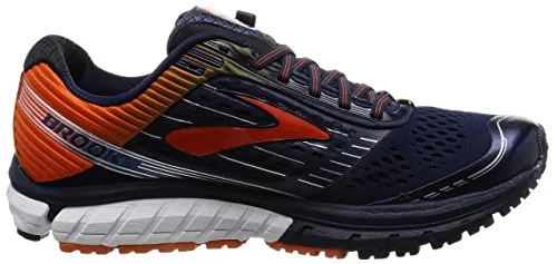 Brooks Men's Ghost 9 Running Shoes Peacoat/Red Orange/Black 10.5