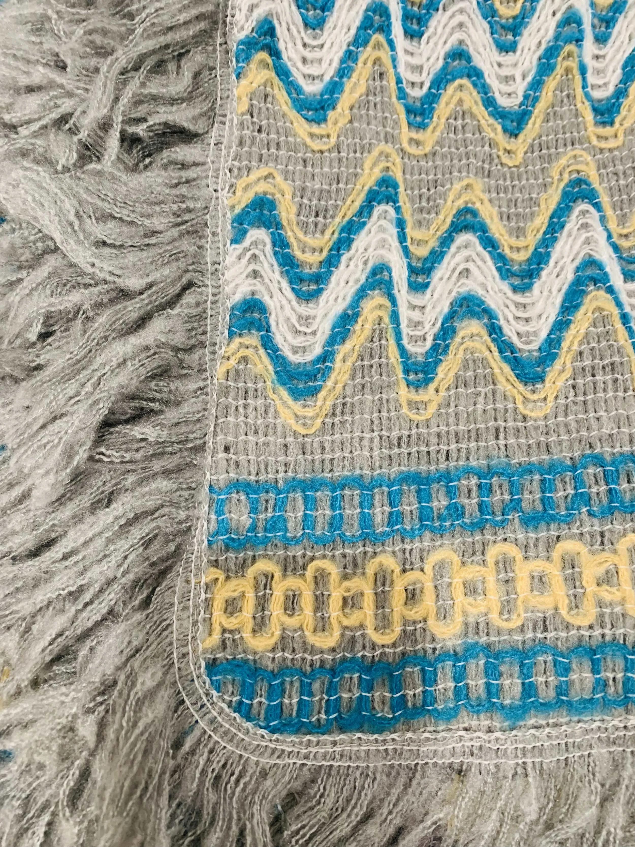 Colorful Crochet Patterned Pull Over Fringe Poncho