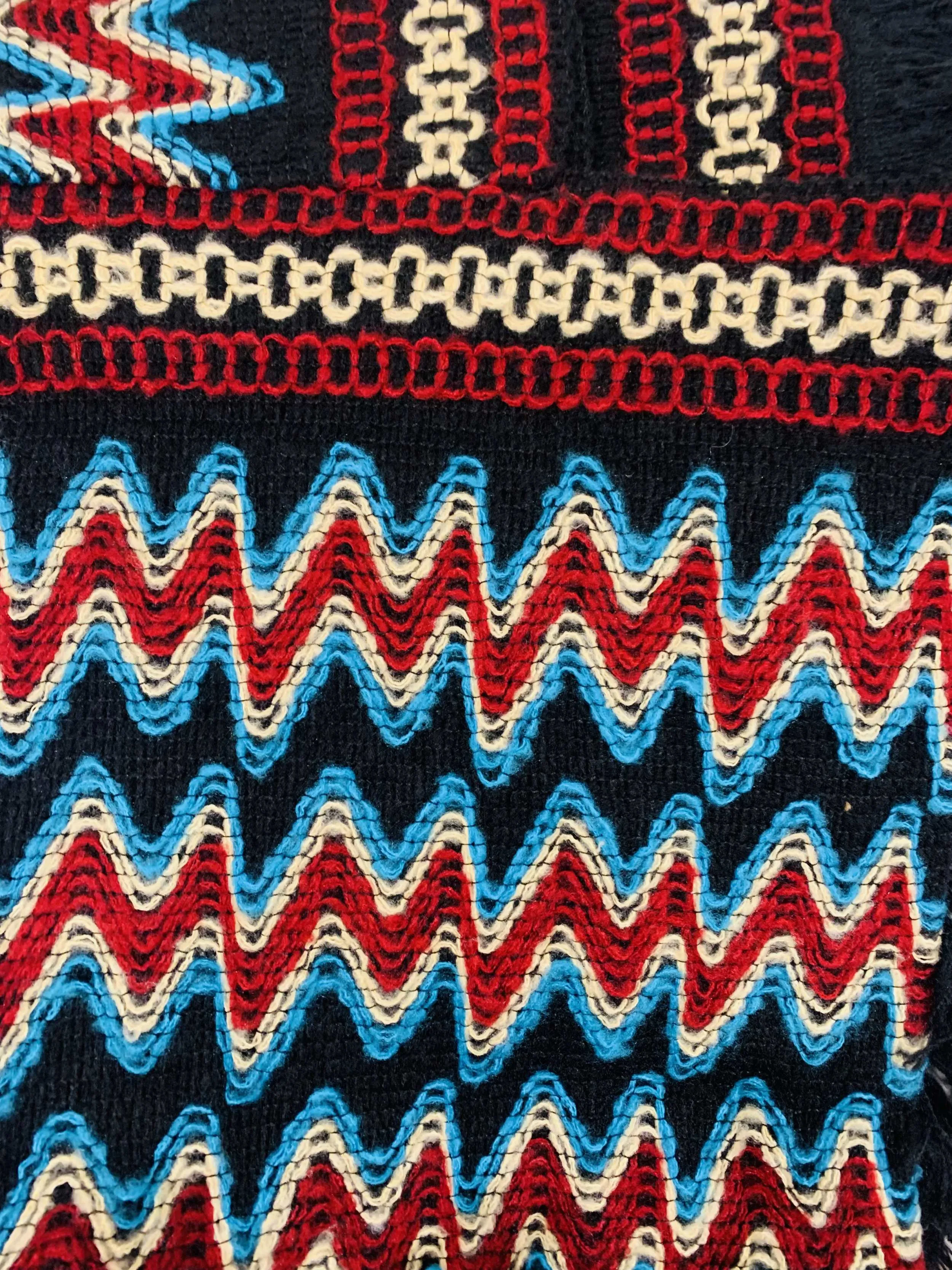 Colorful Crochet Patterned Pull Over Fringe Poncho