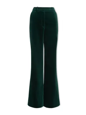 Green Taylor velvet wide leg trousers