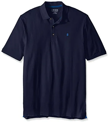 IZOD Men's Big and Tall Advantage Performance Solid Polo, Peacoat, 2X-Large Tall