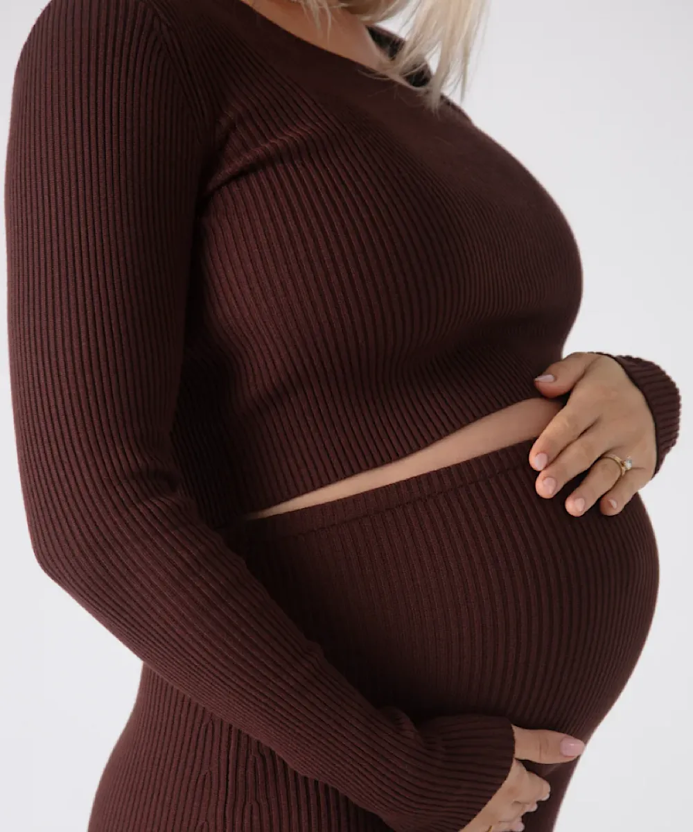 Luxe Knit Set (Espresso): Crop Sweater