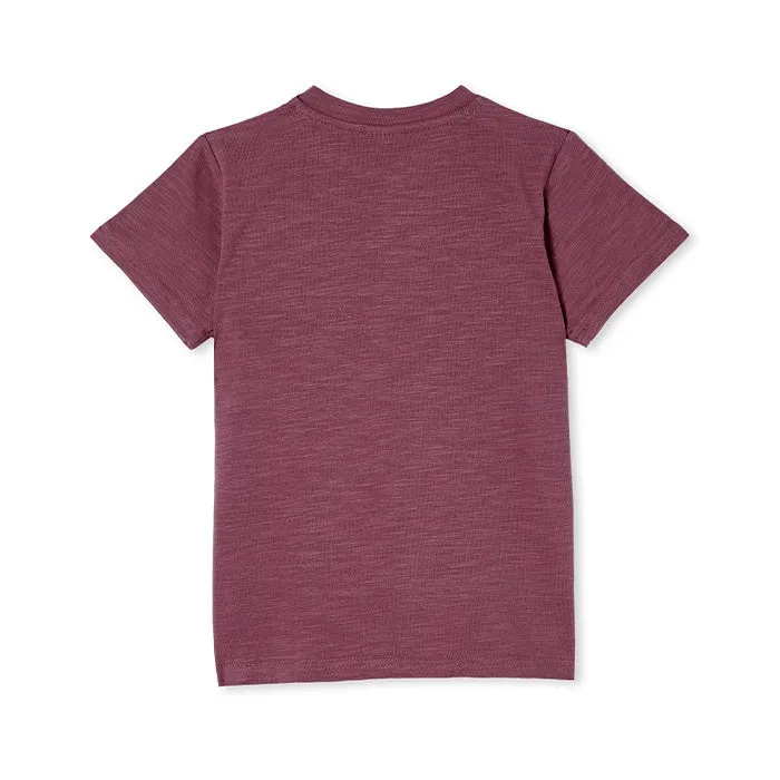 Milky Plum Slub Henley - Plum